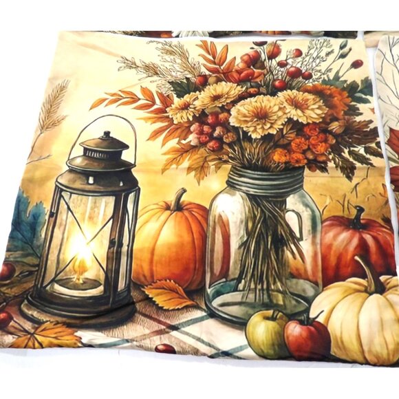 Fall Halloween Thanksgiving Home Decor Pillow Covers set of 4 18X18" New - Picture 4 of 5